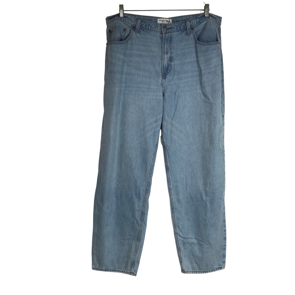 Abercrombie Fitch The Taper Jean High Rise Light Wash Denim Pants Women's 18 34